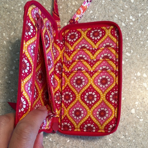 Vera Bradley Red and Pink Patterned Wristlet - Picture 4 of 5
